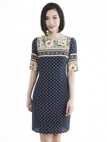 Ethnic Print Short Dress- D38692