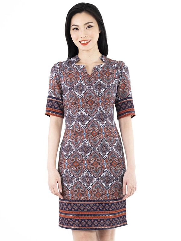 Ethnic Print Short Dress- D38103