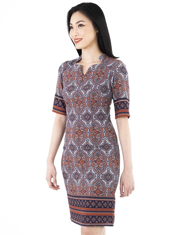 Ethnic Print Short Dress- D38103