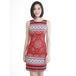 Red Sleeveless Short Dress - D38203