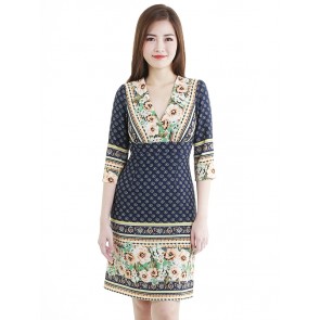 Ethnic Print Short Dress- D38690